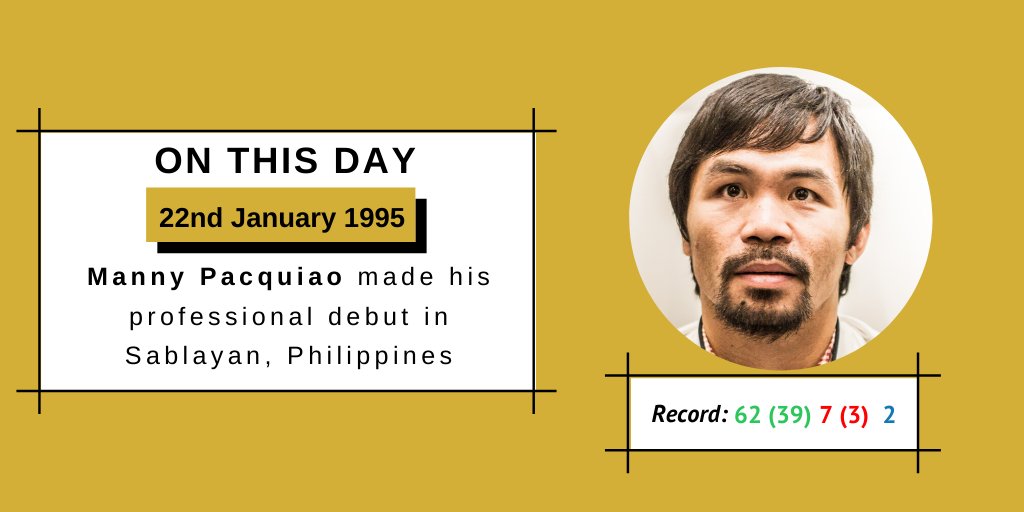 boxing_awesome's tweet photo. On this day - 22nd January 1995 - Manny Pacquiao made his professional debut

#boxing https://t.co/LS1Nngq3iK