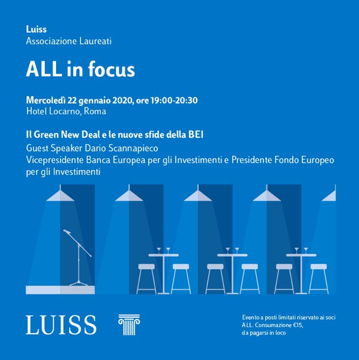 CarloGarzia's tweet photo. Altro incontro di grandissimo interesse organizzato da #ALLinFocus @laureatiluiss . Guest speaker Dario Scannapieco, vicepres. #BEI e presidente Fondo Europeo per gli Investimenti. L’intervento del magnifico Rettore @UniLUISS @ProfPrencipe ha ulteriormente impreziosito la serata. https://t.co/MhkaFN0LBt