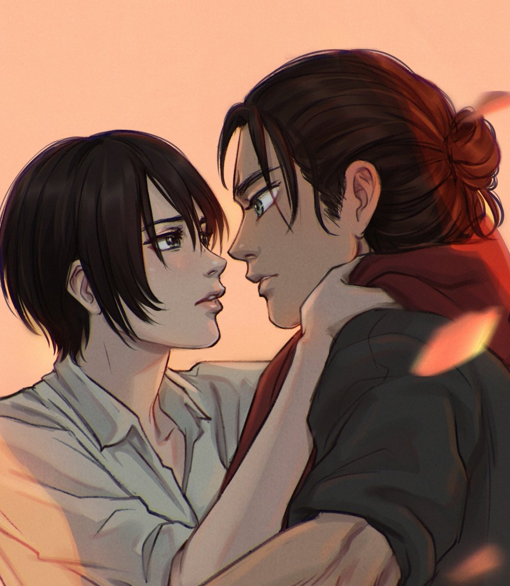 I need Mikasa to wrap the scarf around Eren so badly! #eremika. 