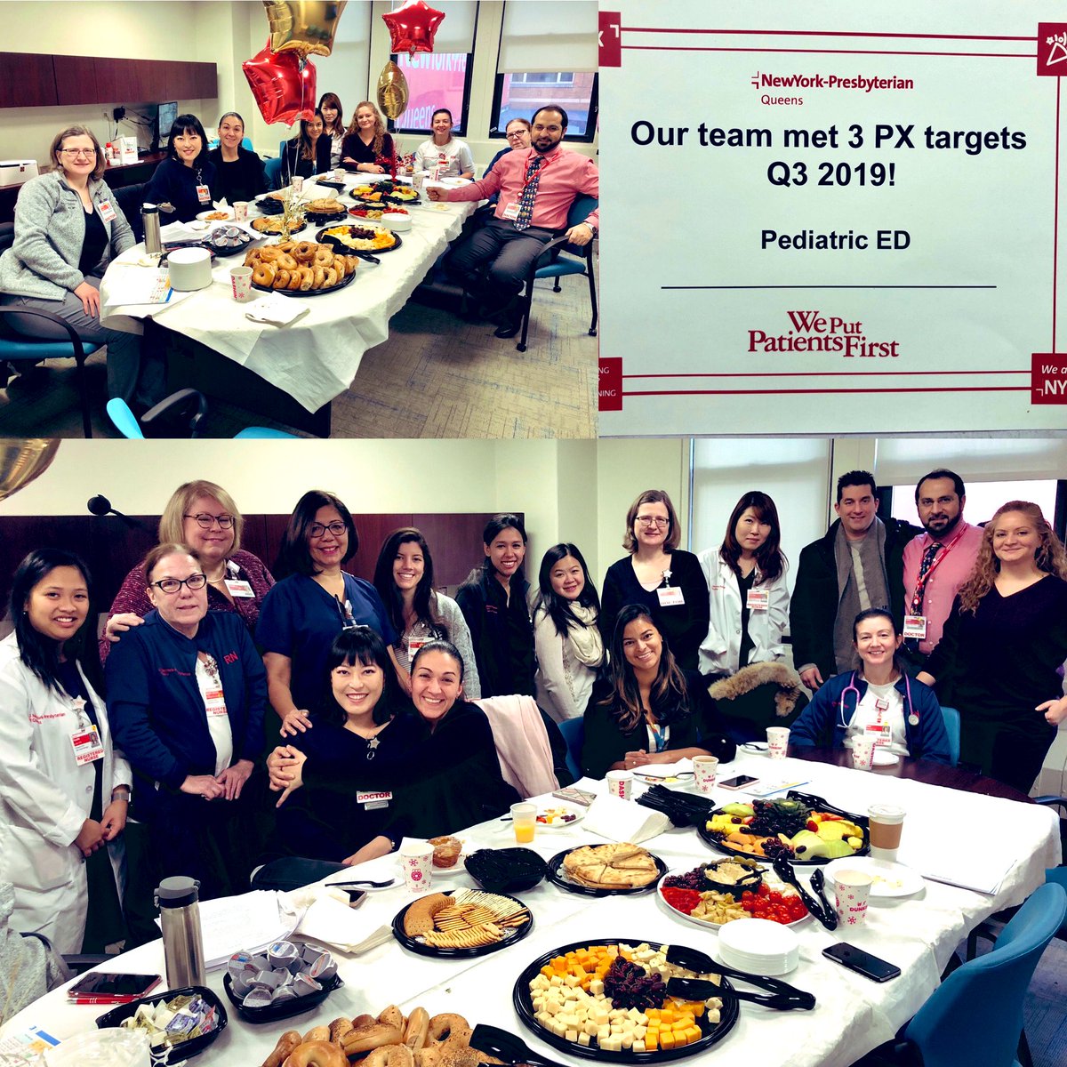 Celebrating with the peds ED team🥳 we met the targets for patient experience in Q3 2019. Thank you !!!