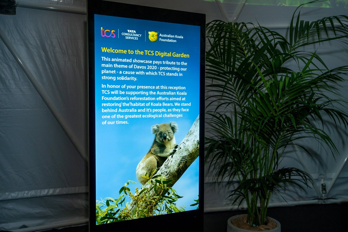 Here at Davos, there's a buzz around protecting the planet.

Following that, <a href="/TCS/">Tata Consultancy Services</a> will be donating to the Australian Koala Foundation (<a href="/savethekoala/">Save the Koala (AKF)</a>), in hopes of restoring natural habitats after intense bushfires: digitaldirections.com/tcs-davos-live… #business4dot0 #wef20