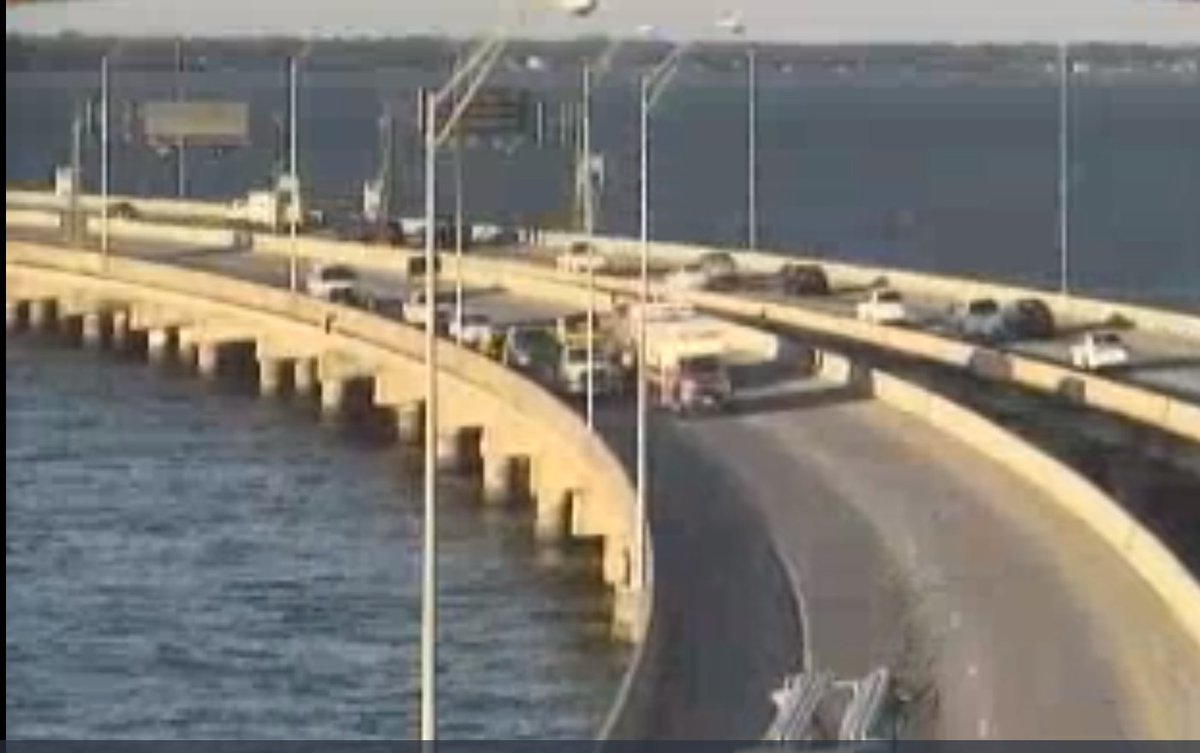 WTKR3's tweet photo. #Traffic alert: Southbound lanes of #MMMBT blocked due to #crash; expect delays https://t.co/VjZkE9LTv9 @TedNoah https://t.co/i7yDOh8Ksy