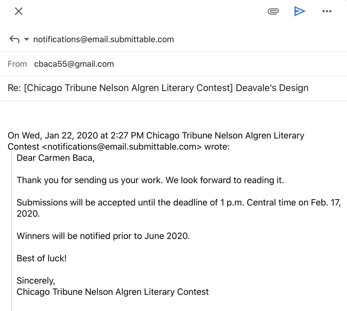 carmen_author's tweet photo. So, I just submitted a frame story to the Chicago Tribune Nelson Algren Literary Contest. Now, the waiting game begins...
#amwriting #shortstories #framestory #historicalfiction #authordreams #positivethinking https://t.co/XVtzMOGqqC