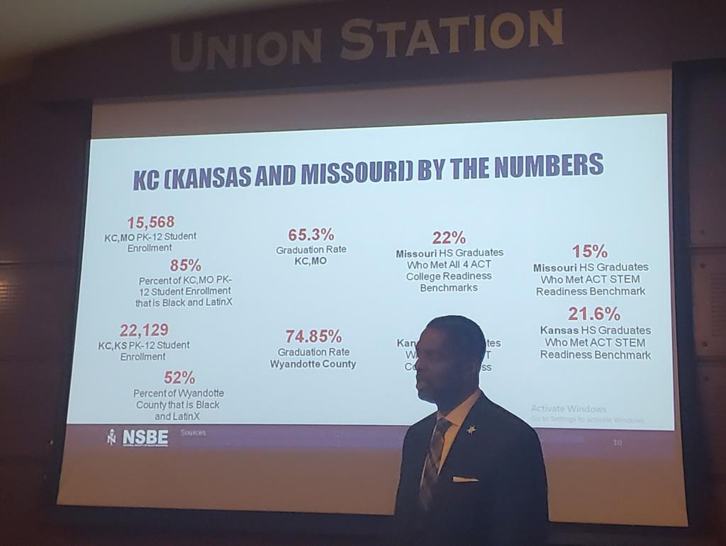 Robinson4kc's tweet photo. Happening Now: Every system is perfectly designed to produce the results it gets. National Society of Black Engineers presents a KC strategy to increase engineering graduates! #KCWorks https://t.co/YzFybTOlC4