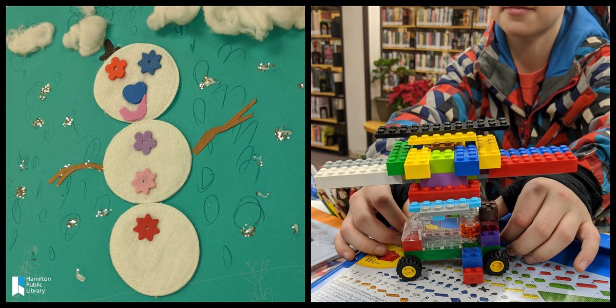 HamiltonLibrary's tweet photo. Indoor Snow Day was a blast of winter fun at #HPLCarlisle! Tristan, age 9, displayed his Lego Zamboni & 6 year old Alinae created her sparkly winter scene. Join us this Fri Jan 24 at #HPLWaterdown for another Indoor Snow Day at 10:30am & Lego Mania at 2:30pm. #HamOnt #PADayFun https://t.co/RB8rsJRB0o