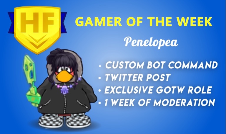 HelpFCP's tweet photo. Hello Helpers! Here we are with another Gamer of the Week post!
This week we have a new GoTW, Penelopea. This is her 1st GoTW! Congratulations!! 🎉 https://t.co/S2Ts9jCSU1