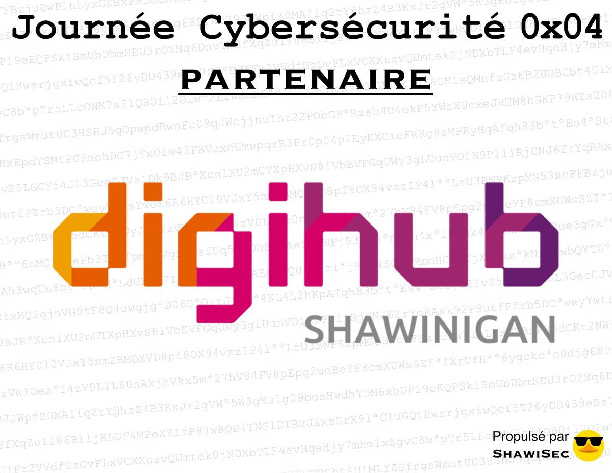 shawisec's tweet photo. L'événement approche à grands pas et nous souhaitons souligner l'implication de notre partenaire, le @DigiHubca. Merci de contribuer à la réussite de l'événement!

👉 https://t.co/Fc1gNs6RJB https://t.co/13rbijct5C