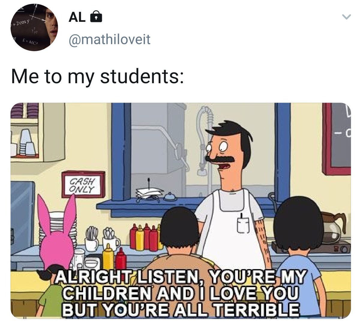 2. Alec loves math but he loves his students more