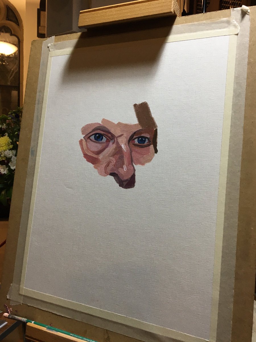 Great evening at Pontefract Art Club. Richard Kitson, the Barnsley artist, demonstrated portrait painting using oils.