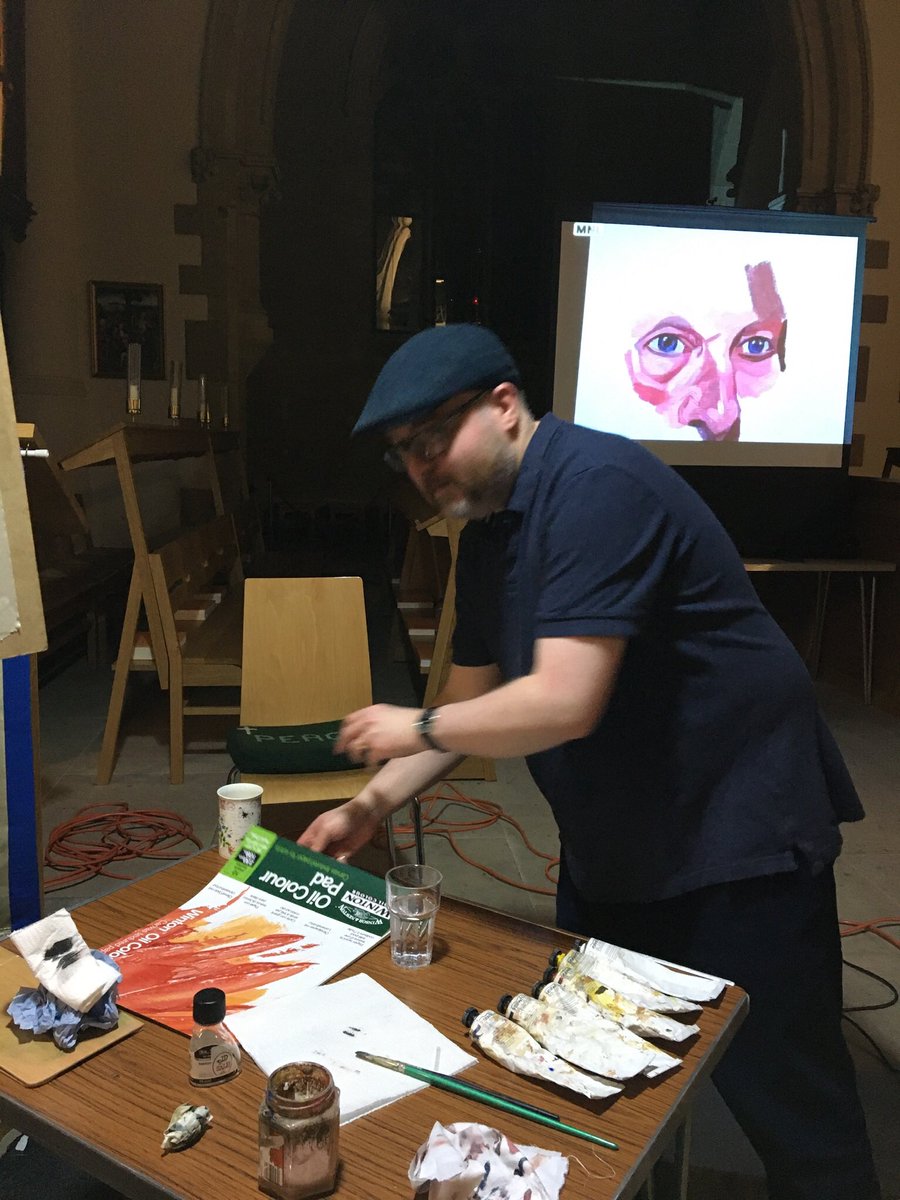 ArtPontefract's tweet photo. Great evening at Pontefract Art Club. Richard Kitson, the Barnsley artist, demonstrated portrait painting using oils. https://t.co/k6jbAJ3eNh