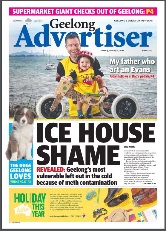geelongaddy's tweet photo. Good morning Geelong. Here's today's pge 1. Rain, and a top of 22 forecast for today https://t.co/tIrtYNedke