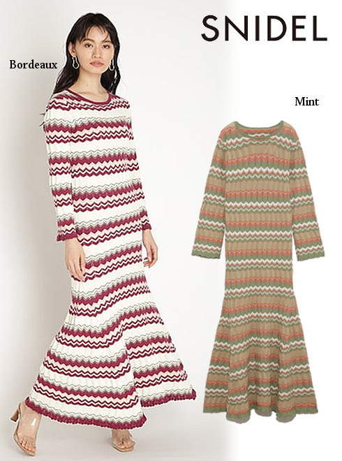 Hearty Select Snidel スナイデル 春新作入荷 明日まで まとめ買いで10 Off ポイント15倍 マルチボーダーニットワンピース 19 800円 T Co Ofcprnppro ボーダーの位置やピッチ 配色にこだわり抜き 品良くカジュアルな一着 Snidel