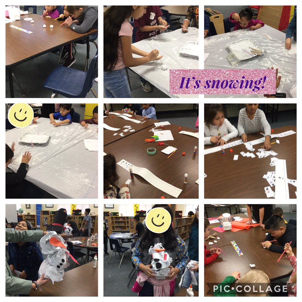 DriggersLibrary's tweet photo. Do you wanna build a snowman? Driggers Hounds enjoyed playing in the snow, creating snowman patterns, building the biggest snowman, and having a snowball race in the library this week. @NISDDriggers @NISDLib #TheLibraryisMyClassroom #STEMchallanges https://t.co/moZ5DnSKdG