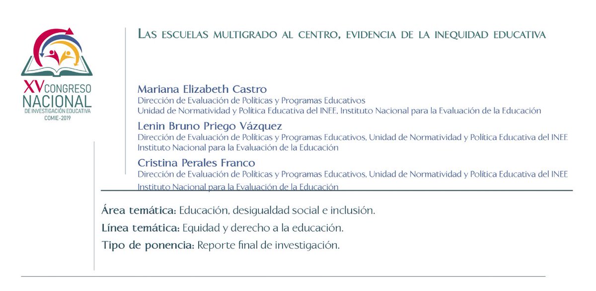BrunoPriego's tweet photo. Contento por compartirles una nueva publicación sobre educación multigrado:
Las escuelas multigrado al centro, evidencia de la inequidad educativa.
Ponencia que elaboramos @Upugas, @crisperalesf y yo para el #XVCNIE del @comiemx
Liga ⬇️⬇️
https://t.co/DnG7AM2fmi https://t.co/k4tcfZxQTC