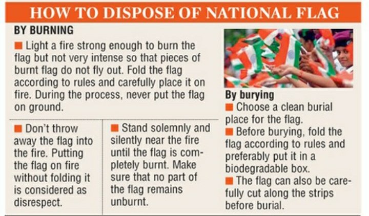 Here are the guidelines for how to dispose National Flag if it is found somewhere thrown in disrespectful manner... #RespectNationalFlag
#MyPrideMyTiranga