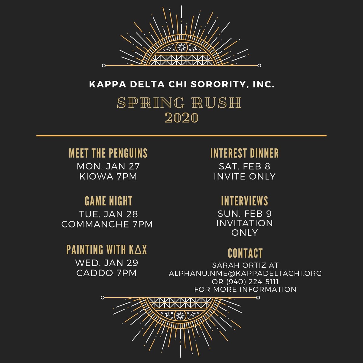 We can’t wait for rush week to begin! Hope to see you there! #rushkdchi