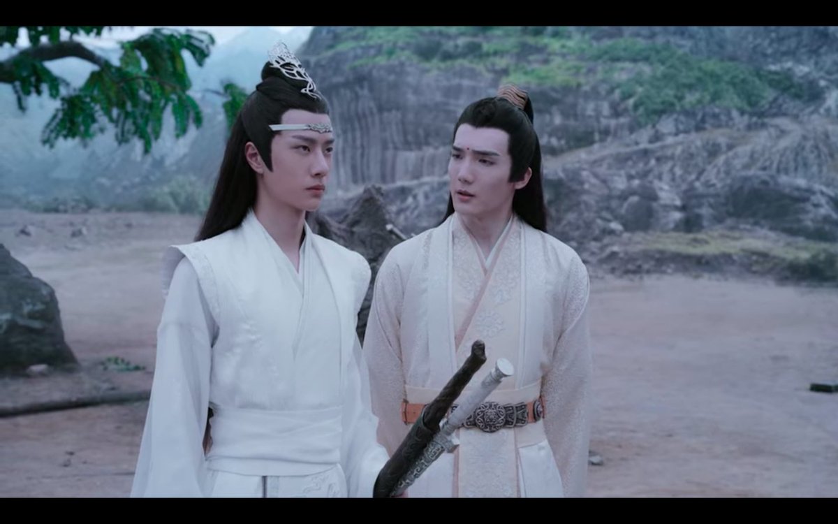 and then OF COURSE Lan Zhan just walks around carrying their two swords together in the same baldric like they're the two flannel shirts in brokeback mountain lolol h e l p  #MDZS