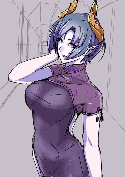 とある王城のサキュバスを描いているなど 