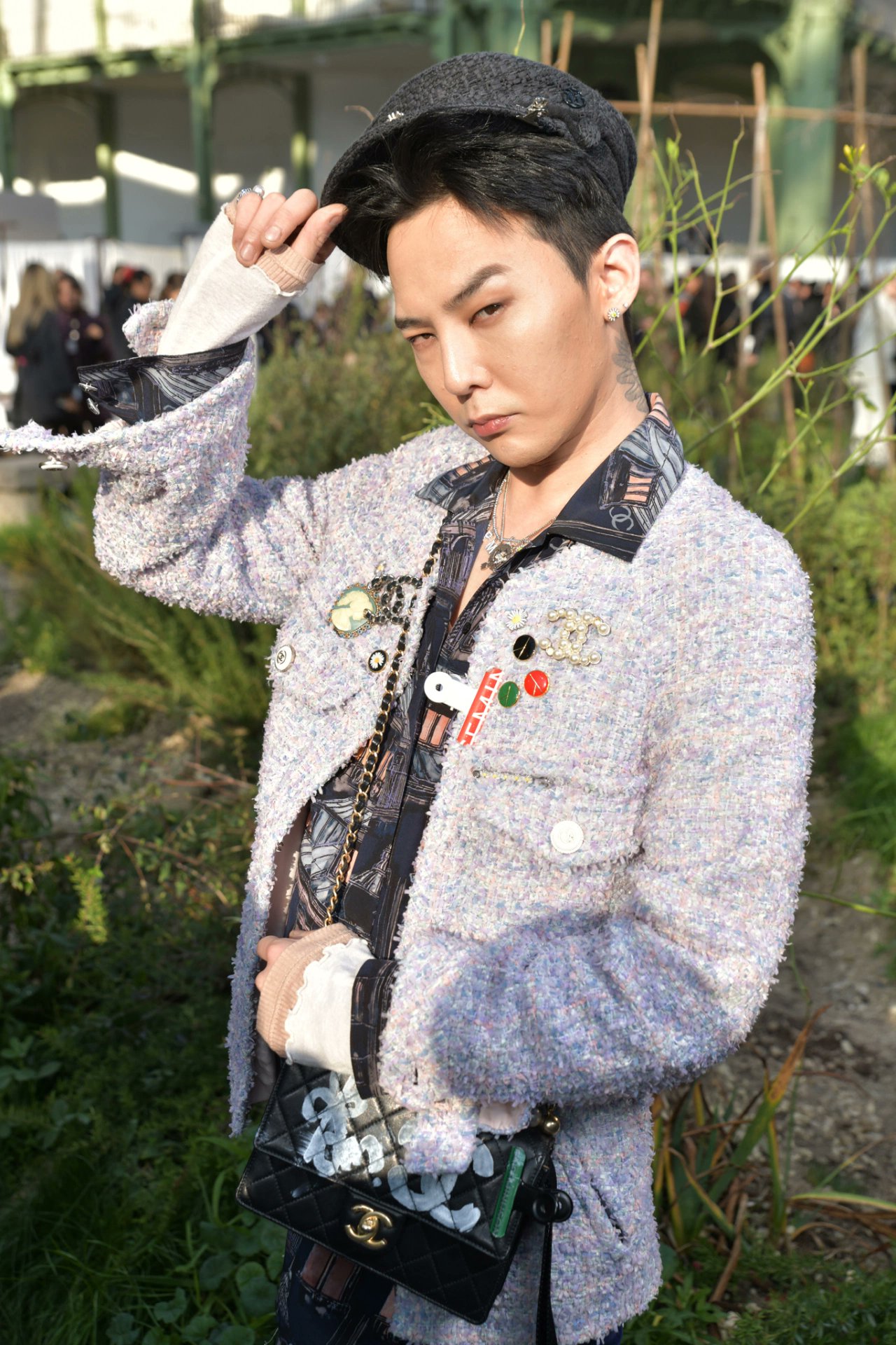 G-Dragon attends the Chanel show as part of the Paris Fashion Week