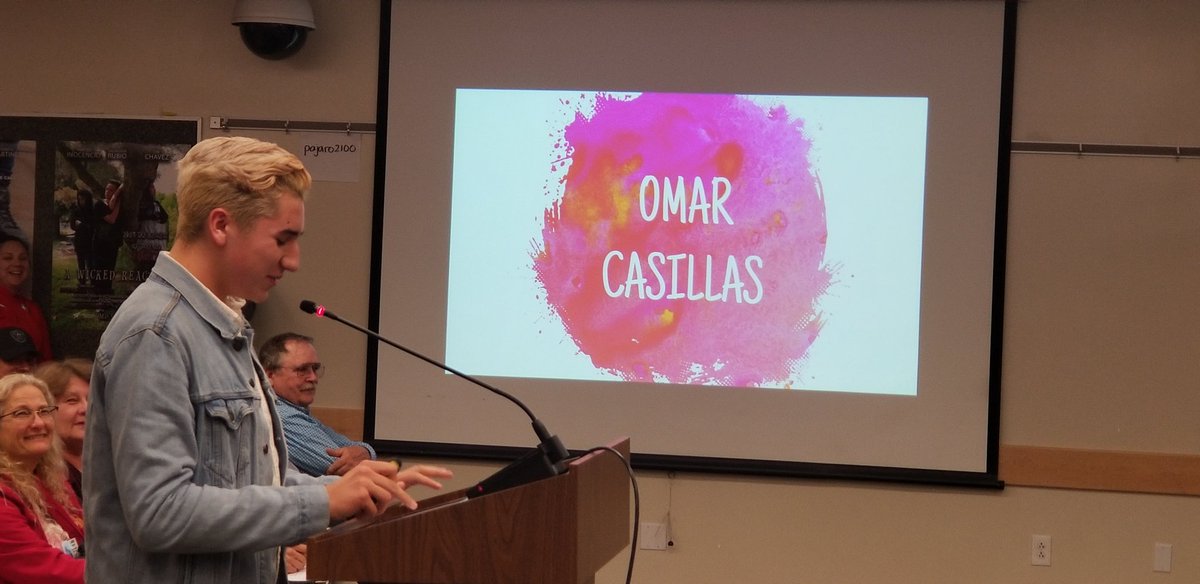 <a href="/WHSWildcatz/">Willie Wildcat</a> student Omar Casillas, speaks at the board about what's taking place at his school.
