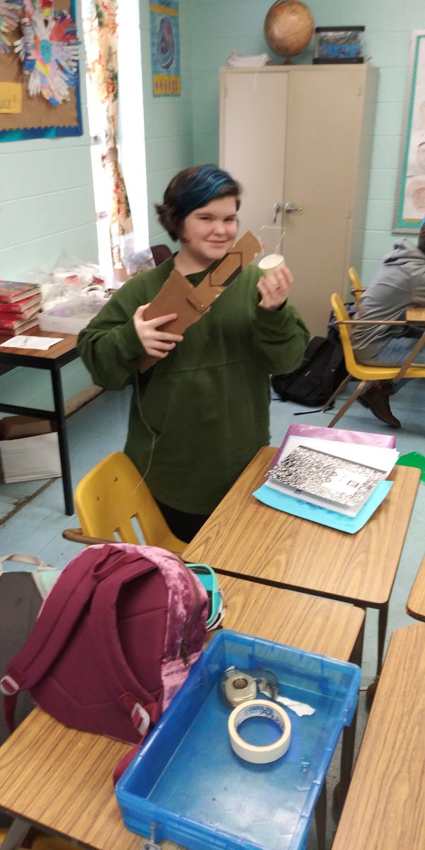 ScienceTerrell's tweet photo. Honors students built robotic arms that made a hinge joint and could actually pick up a cup. Awesome work!! #hillcrestmspats #AMSTIworks https://t.co/pWeIMBJDpZ