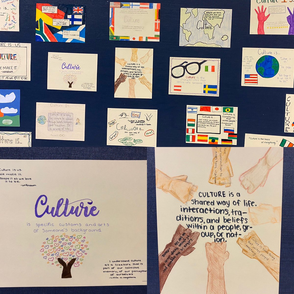 Some student work from our new language and culture class in 8th grade.