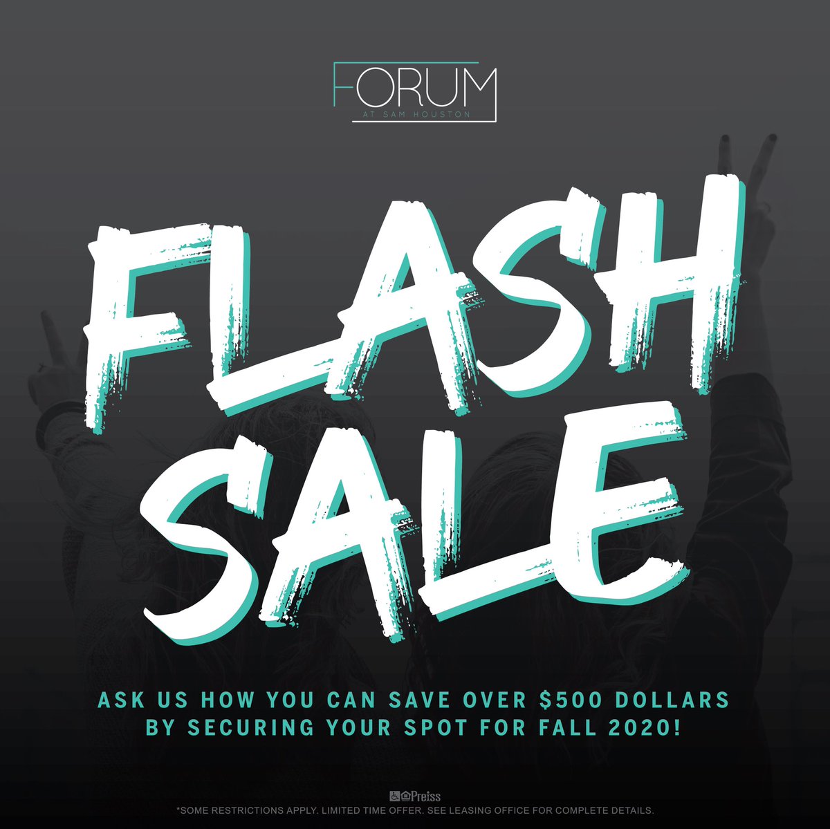 TheForumSHSU's tweet image. FLASH SALE‼️ Still looking for a place to stay next semester❔Well come take a tour with us and find out how you can save $500 towards your rent 🤩 Come secure your spot with us and join the Forum Family 🥳

#lovewhereyoulive #liveforum #shsu20 #shsu21 #shsu22 #shsu23