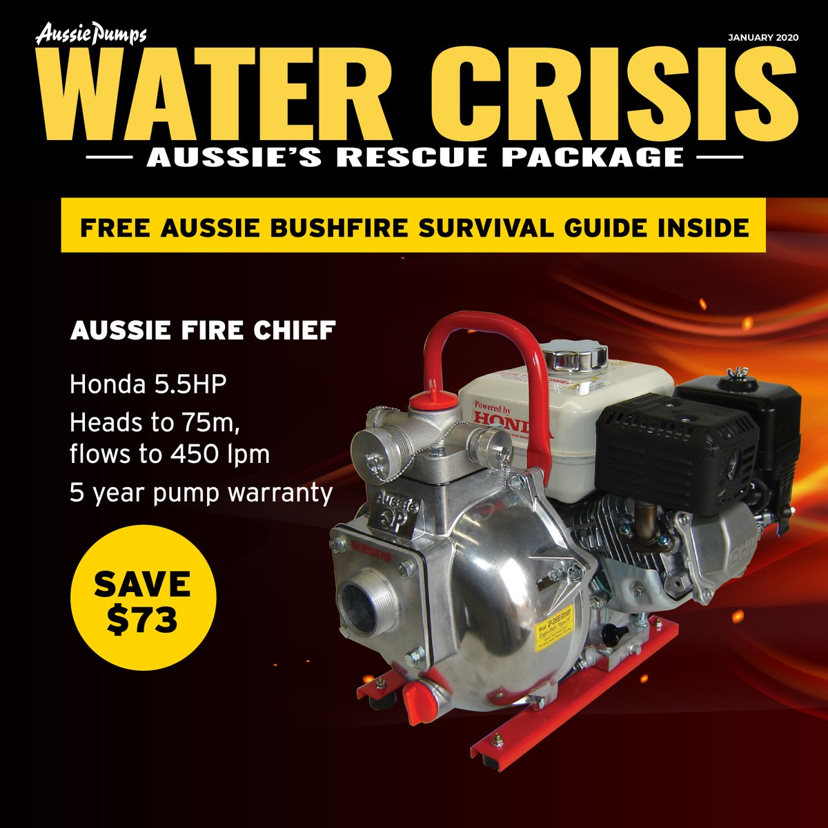 Check out Aussie Pumps current special offers here: coxrural.com.au/aussies-rescue…
Aussie fire fighting pumps are regarded as the world’s finest lightweight portable high-pressure pumps.
Designed to out-perform and out-feature all other portable firefighting pumps. Learn more👆