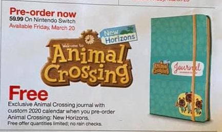 prnintendowatch's tweet photo. @Target offering a journal as the preorder bonus for Animal Crossing: New Horizons

#AnimalCrossing #AnimalCrossingNewHorizons #Nintendo https://t.co/GsjdP37dPY