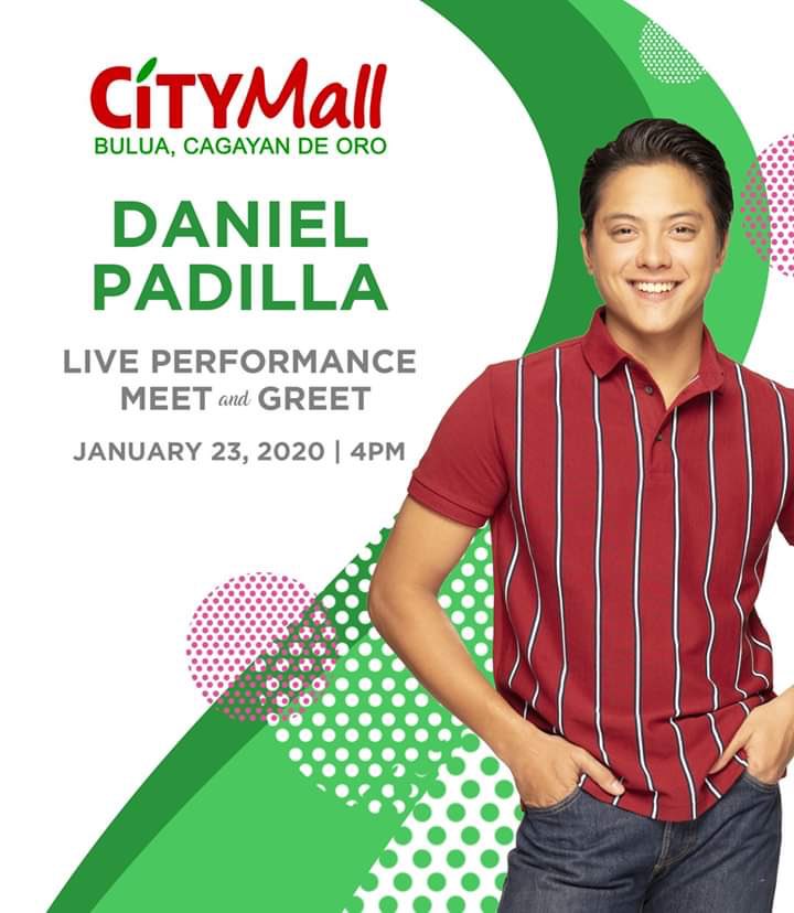 DanielRocksBCD's tweet photo. Cagayan de Oro! Make some noise for Daniel Padilla and get ready to meet him LIVE later 4PM at CityMall-Bulua!!! Want to have a meet and greet with him? Here's how you can get a spot: https://t.co/YuNl8zgQwv 

#DanielForCityMall #EventsAtCityMall
#CityMallPh https://t.co/G6Mv4OIGkV