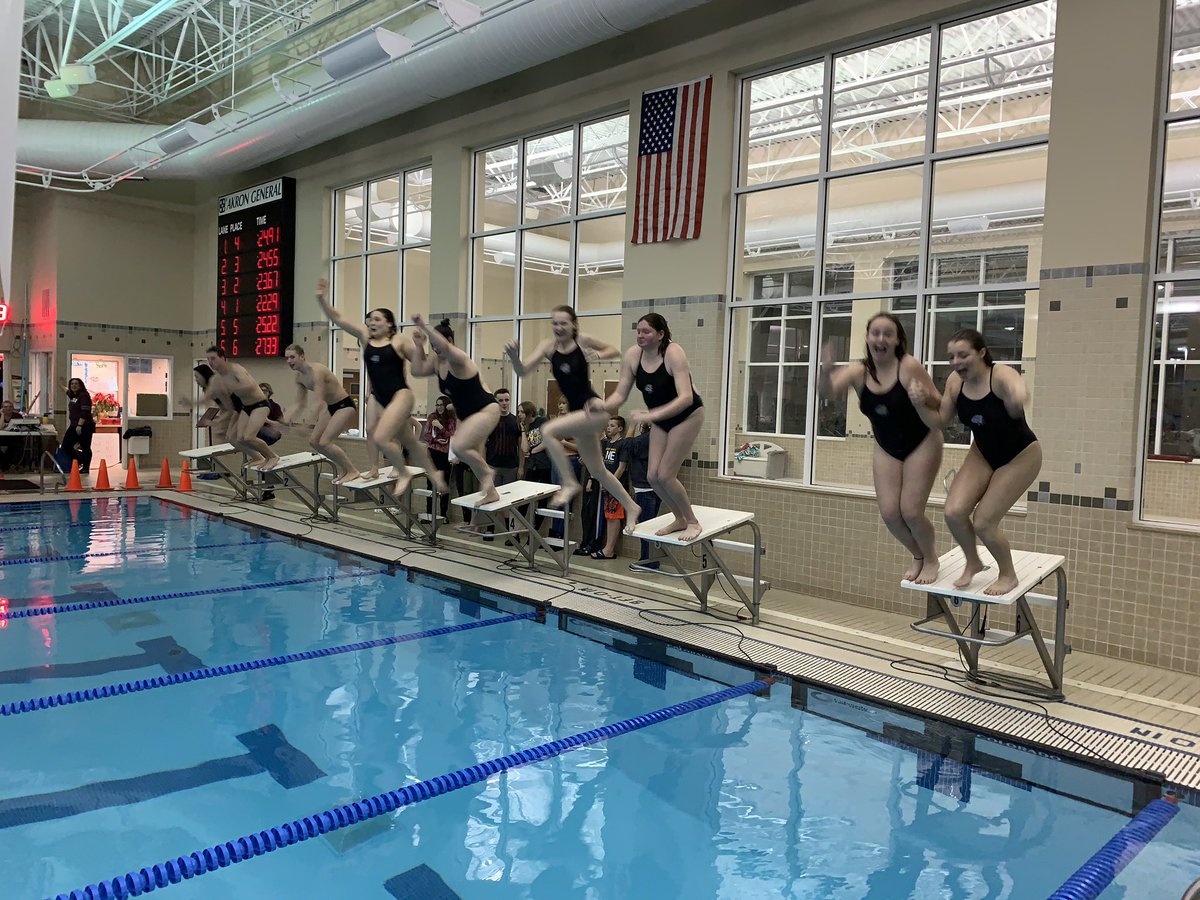 Congratulations to our senior swimmers and divers! The traditional senior jump!!