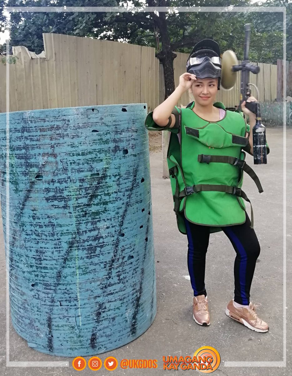 ukgdos's tweet photo. Another day, another activity! 💪 This time paintball naman ang sinubukang gawin nina #UKGSquad Roxy and Martin! 🥳😍 https://t.co/rly1MbYjgE