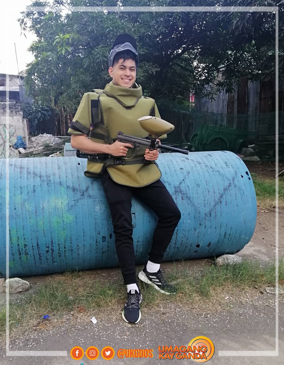ukgdos's tweet photo. Another day, another activity! 💪 This time paintball naman ang sinubukang gawin nina #UKGSquad Roxy and Martin! 🥳😍 https://t.co/rly1MbYjgE