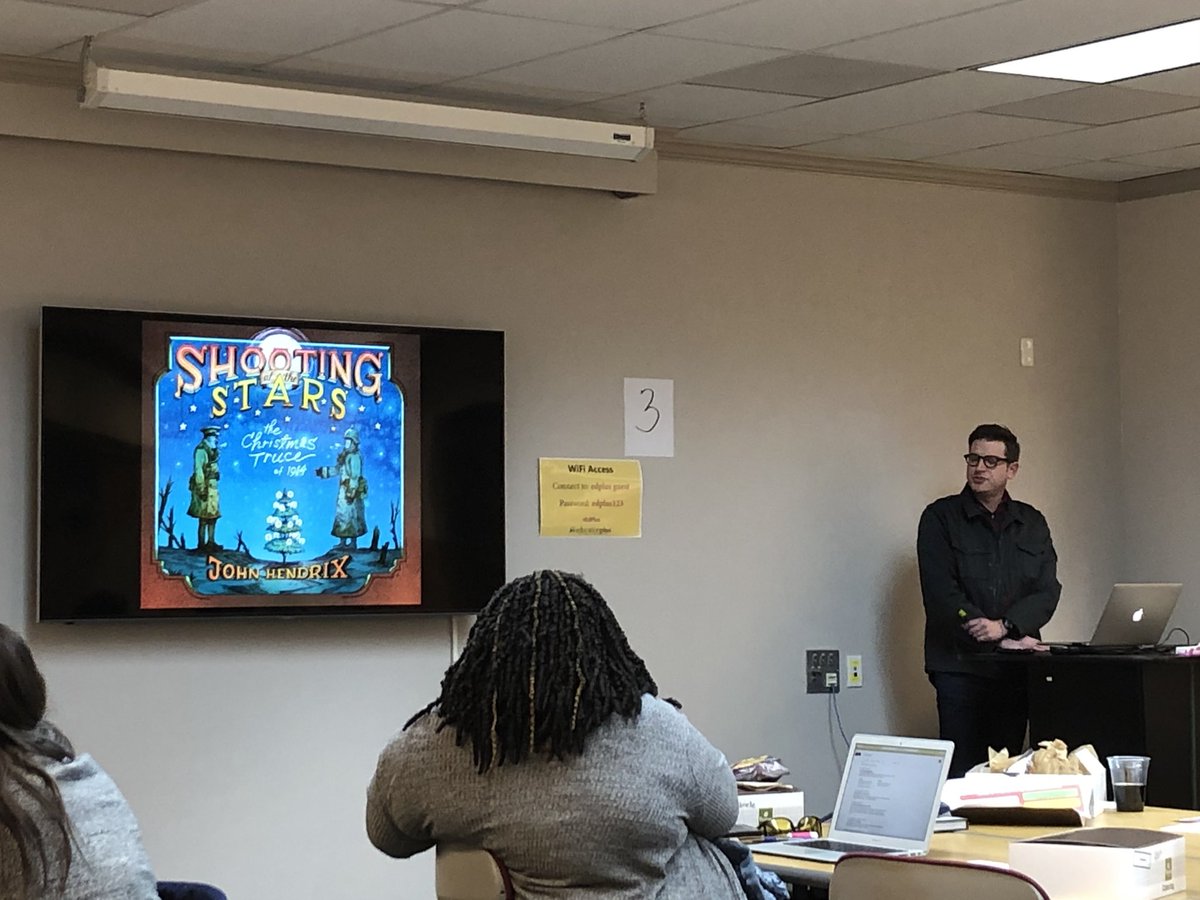 Thank you to John Hendrix, book illustrator and author, for a fabulous presentation this evening at our winter meeting! #greaterstllibs