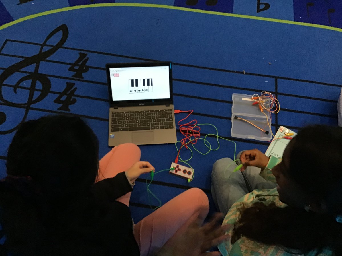 I love it when I ask a class of 4G Ss, "Who has used the <a href="/makeymakey/">Makey Makey</a> before?" and no one raises their hand. Lots of excitement! Giving them some exploration time before we get into our Future Man projects. Thanks to my <a href="/DonorsChoose/">DonorsChoose</a> donors for making this happen for my students.