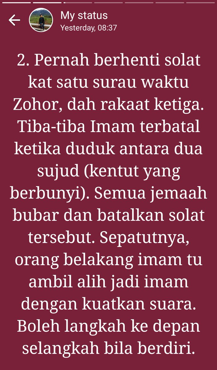 muhammad_zaim22's tweet photo. Saya nak tegur skit Basic Solat Berjemaah yg mungkin masih ada yg tak tahu. #Thread thread. 

1. Klu Imam bangun (terlebih rakaat), jgn ikut. Sapa ikut batal solat. Bilangan rakaat solat dah tetap xboleh tambah dengan sengaja melainkan terlupa. https://t.co/No2HPpKZoN