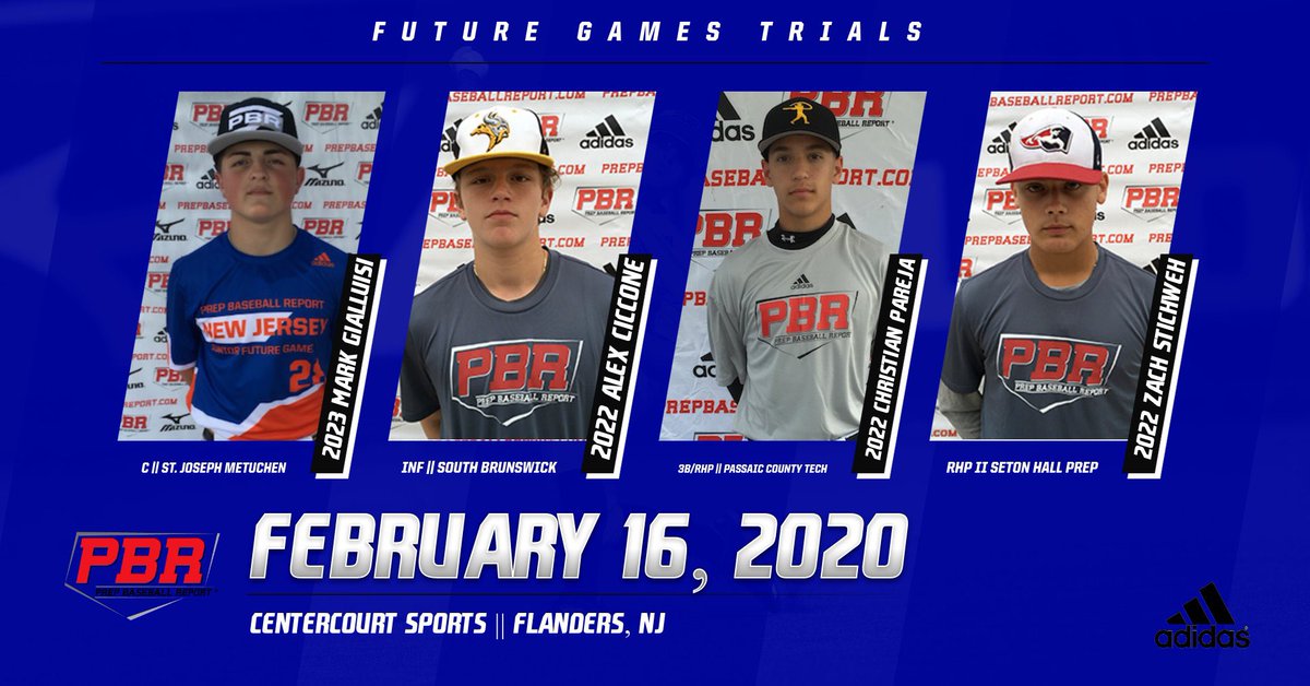 PrepBaseballNJ's tweet photo. 🔒’d in their spot:

Future Games Trials

✅2023 C Mark Gialluisi (St. Joe’s Metuchen)

✅2022 INF Alex Ciccone (South Brunswick)

✅2022 3B/RHP Christian Pareja (PCTI)

✅ 2022 RHP Zach Stichweh (Seton Hall Prep)

Request your spot👇
https://t.co/PumVvgwOF3 https://t.co/5Rpl7qvvuW