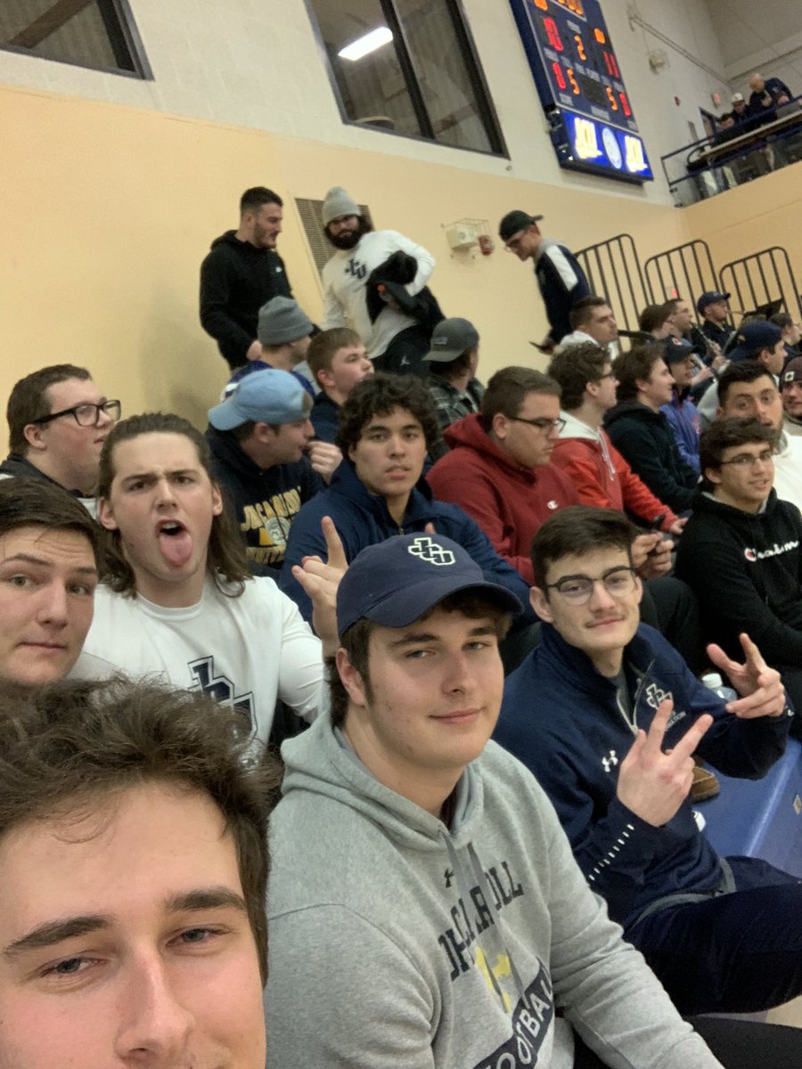 NickHerideen5's tweet photo. @JCUFootball supporting the @JohnCarroll_WBB  #BeatBW! 🐝⚡️@saac_jcu @SAACJCU https://t.co/U0KDKBwchF