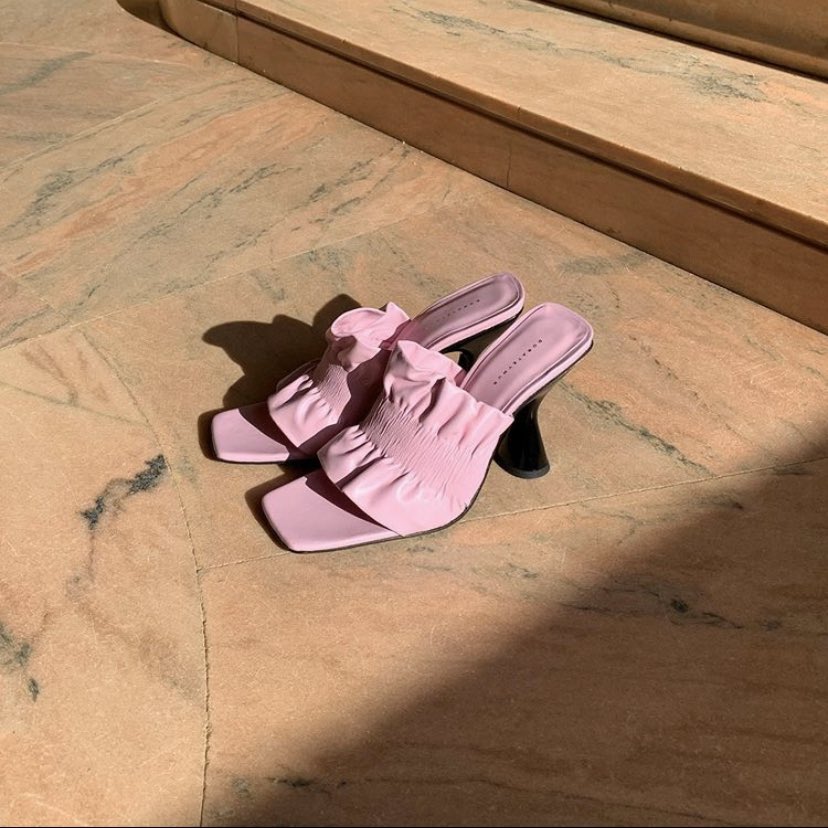 Pale Pink Stainless Sandal made with Sustainable Leather
