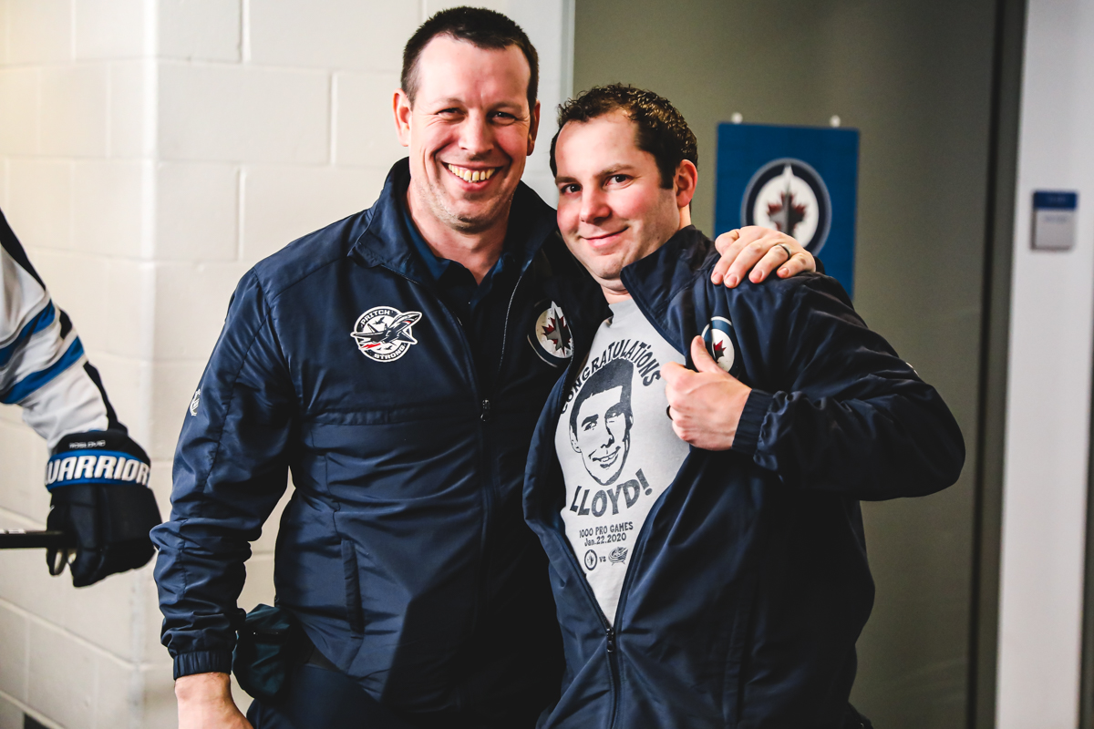 NHLJets's tweet photo. Tonight's game is the 1000th pro game worked by Assistant Equipment Manager, Mark Grehan!  

Congratulations on the milestone and we're lucky to have you a part of our team! 👊 https://t.co/tBUPDCiMEf