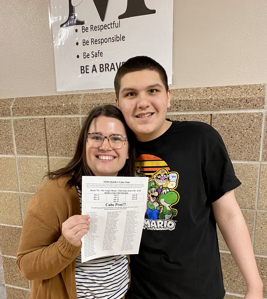 MsGravseth's tweet photo. Sometimes our “kids” do obviously big things, other times they solve a rubix cube from memory. As you can tell by our faces, it’s a big thing. So proud of this boy, luckiest teacher ever. #WhereTheBestBegin #CubePro https://t.co/Xq0RIa0F2o