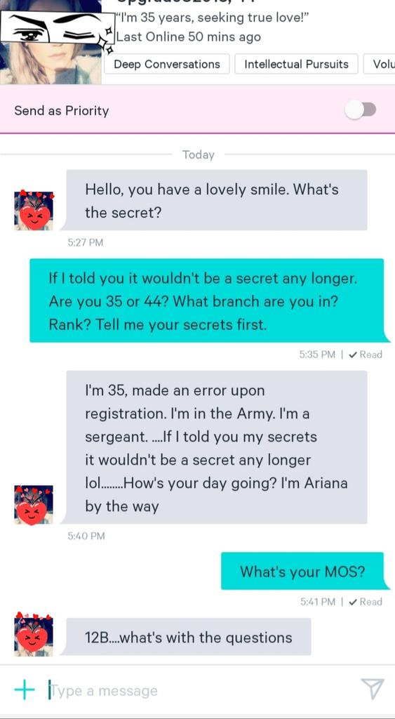 PamelaGregoire1's tweet image. I tried giving the scammers a heads up! 
#reverseTrolling
#POFmyAss
#moreLikePOS (Plenty of Scammers)
#sadButFunny 😅😅😅
#NOTonApeacekeepingMissionInChad
#seekingEnlightenment DUH