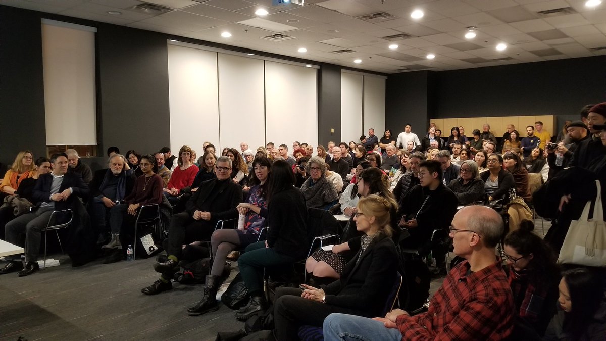 ToSoArch's tweet photo. It is a packed house for our joint Ideas forum w/ @DesignTOFest exploring the theme of Materializing the Future! #TSAlecture https://t.co/4MKRzM293M