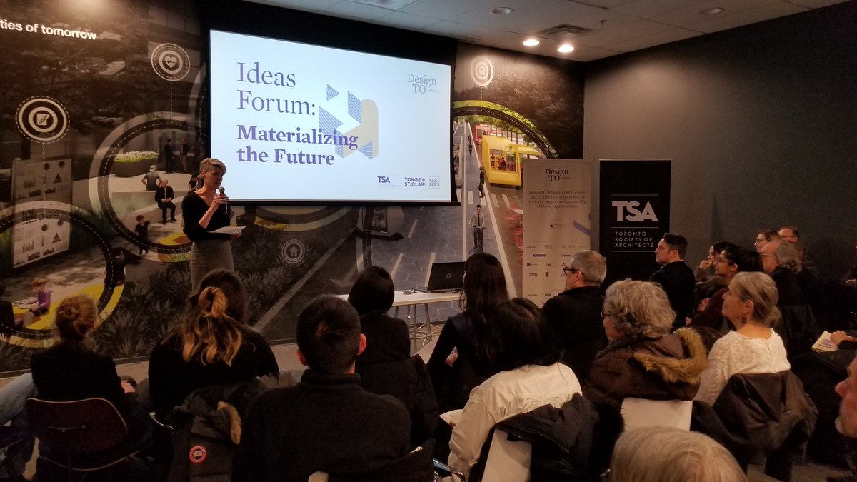 ToSoArch's tweet photo. It is a packed house for our joint Ideas forum w/ @DesignTOFest exploring the theme of Materializing the Future! #TSAlecture https://t.co/4MKRzM293M