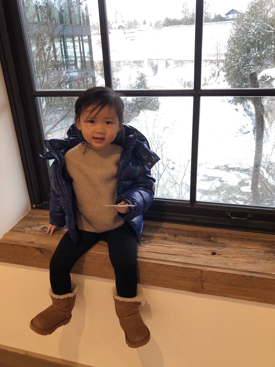 SLYNNLEONG's tweet photo. Makes us swim(heated pool, but still 🥶) in the dead of winter 
*the second we get out of the pool*
Camille: Mum, let’s go back to the city!
#canadianwinters https://t.co/VI12YexQGY