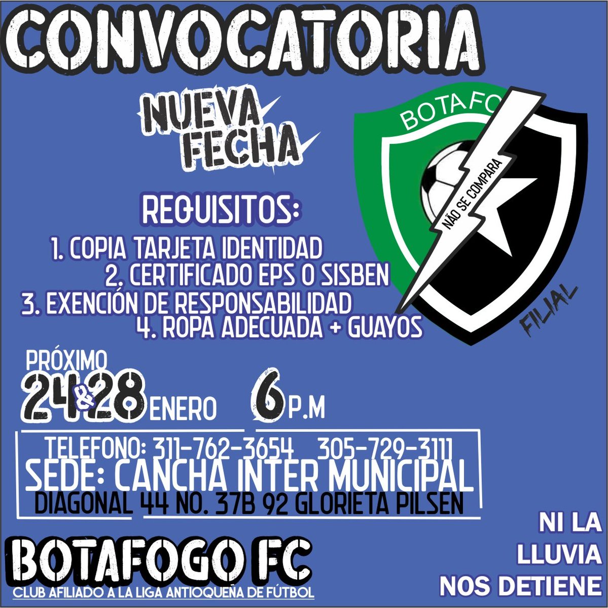 BotafogoItagui's tweet photo. Convocatoria...#FutbolTotalDIRECTV #CopaDelRey #DeportBasijis #FutbolDeMachos #FutbolPopular #futbolmedellin https://t.co/HXg70CWw1v