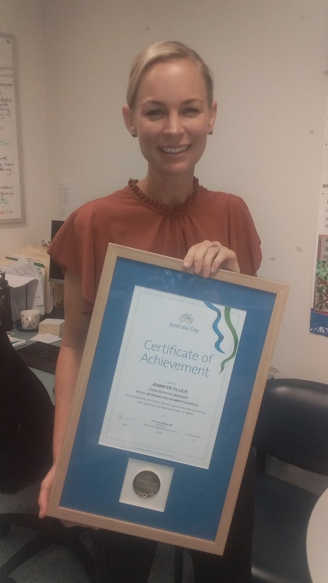 TeresaBrownAPD's tweet photo. Congratulations to @Jenellick #RBWH #dietitian on your #AustraliaDay award for your #valuesinaction everyday and being a great #leader @MetroNorthHHS @DAA_feed https://t.co/XjfxTbw7ja