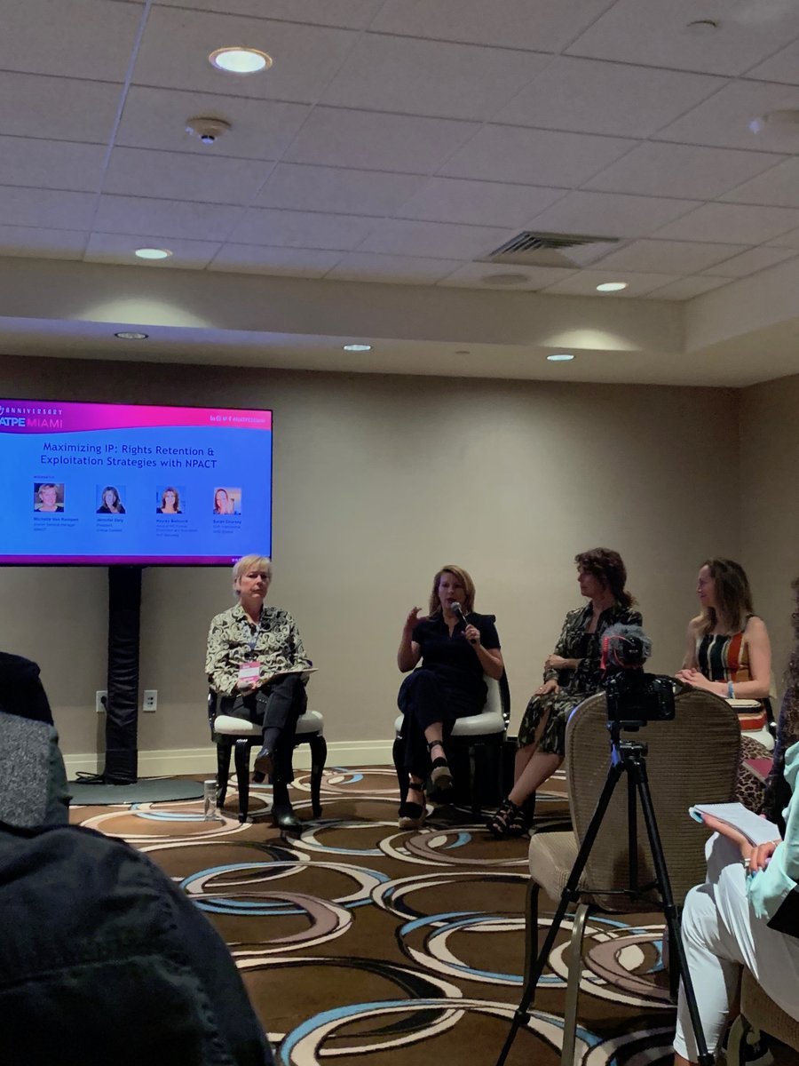 grbstudios's tweet photo. Sarah Coursey, SVP of International for GRB Studios (right), spoke at the #NATPE panel/master class: Maximizing IP - Rights Retention &amp; Exploitation Strategies with NPACT. She shared the stage with Hayley Babcock from A+E International and Jenny Daly from Critical Content. https://t.co/pkV6uaOYaj