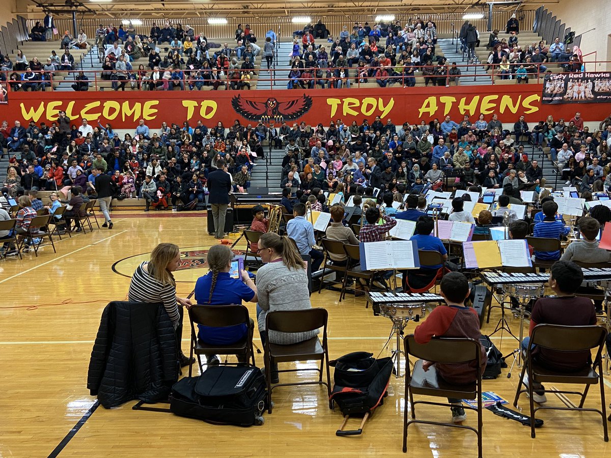 ScottGermansky's tweet photo. Packed house at @troy_athens tonight for the @OneWattles, Morse, and @BarnardTroy Winter #TroyIM concert! Bravo to all the 5G musicians, as well as @MrTignanelli, @jrichardsBME, @MrsSchoon, and Ms. De Leeuw for putting on a great show! 🎵🎻🎷 https://t.co/TqUqtBHnjI