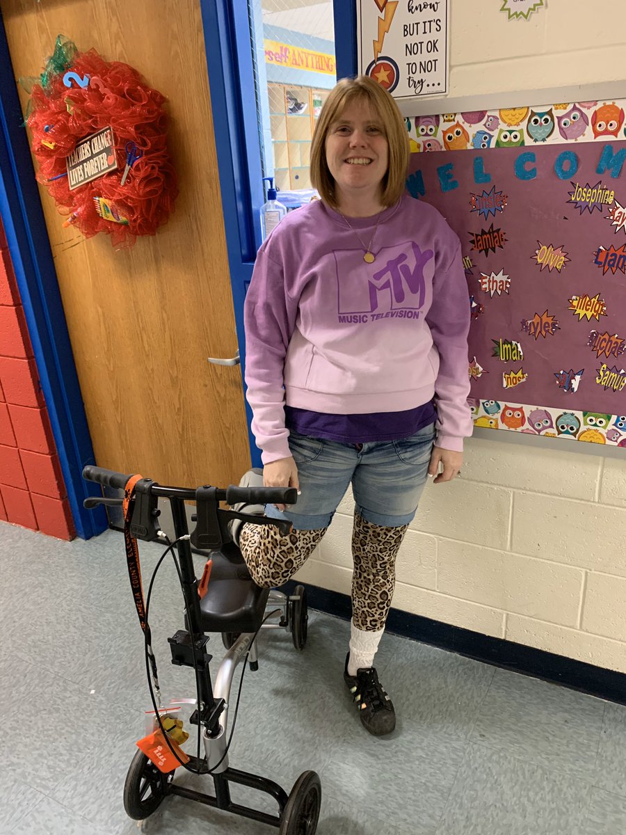 100th day of school AND decades day. #80sbaby #nevermindthescooter